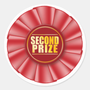 rode rosette tweede prijssticker ronde sticker