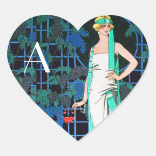 RODE ROSTERS IN DE NACHT, BEAUTY MODE MONOGRAM HART STICKER