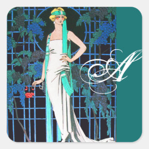 RODE ROSTERS IN DE NACHT, BEAUTY MODE MONOGRAM VIERKANTE STICKER