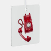 Rode Rotary-telefoon Metalen Ornament (Voorkant Rechts)