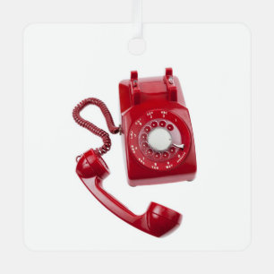 Rode Rotary-telefoon Metalen Ornament