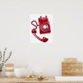Rode Rotary-telefoon Poster (Keuken)