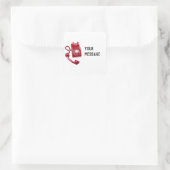 Rode Rotary-telefoon Vierkante Sticker (Tas)