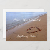 Rode Rots Hart op het Zandstrand Kaart (Voorkant / Achterkant)