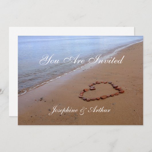 Rode Rots Hart op het Zandstrand Kaart (Voorkant / Achterkant)