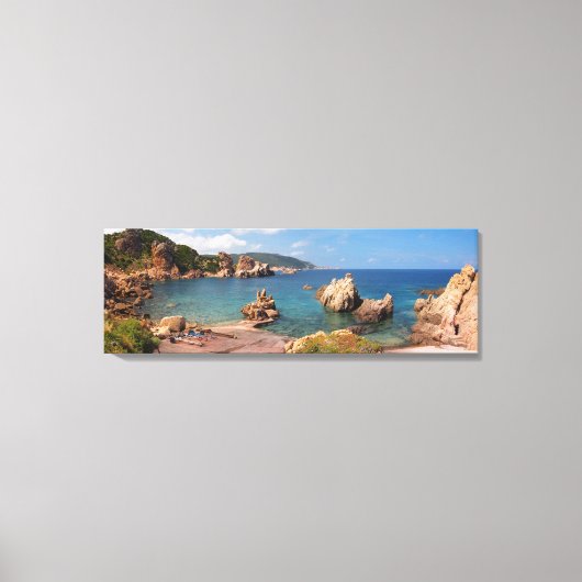 Rode rotsachtige kust van Sardinië canvasprint Canvas Afdruk (Voorkant)