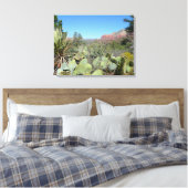 Rode Rotsen en Cactussen I Canvas Afdruk (Insitu (Slaapkamer))
