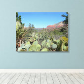 Rode Rotsen en Cactussen I Canvas Afdruk (Insitu (Houten vloer))