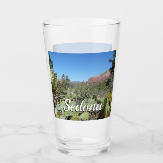 Rode rotsen en cactussen I Glas (Voorkant)