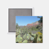 Rode rotsen en cactussen I Magneet (Voorkant / Achterkant)