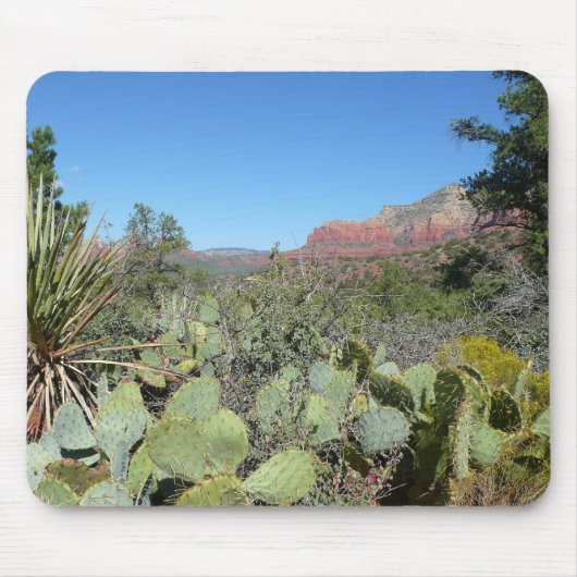 Rode rotsen en cactussen I Muismat (Voorkant)