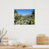 Rode rotsen en cactussen I Poster (Keuken)