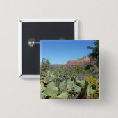 Rode rotsen en cactussen I Vierkante Button 5,1 Cm (Voorkant /achterkant)