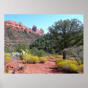 Rode rotsen en cactussen II in Sedona Arizona Poster