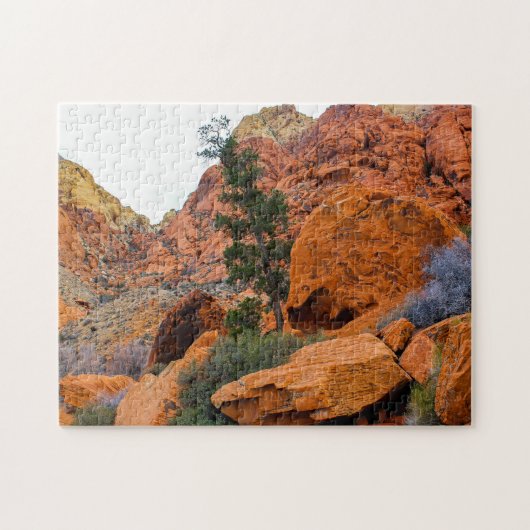 Rode rotsen en canyons Utah. Legpuzzel (Horizontaal)