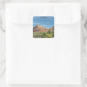 Rode rotsen in Sedona Vierkante Sticker (Tas)