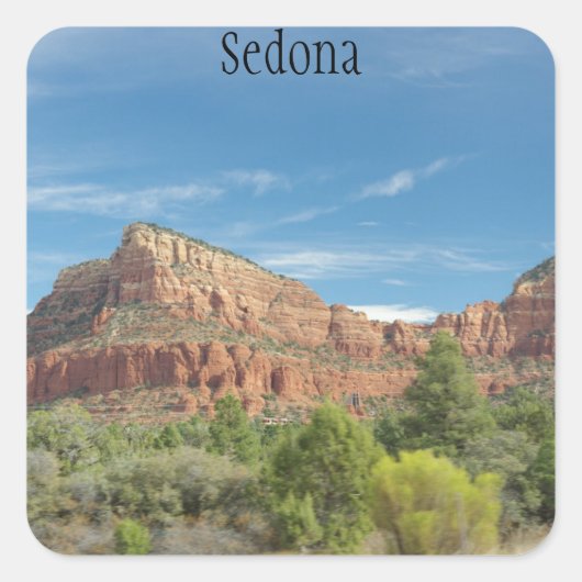 Rode rotsen in Sedona Vierkante Sticker (Voorkant)