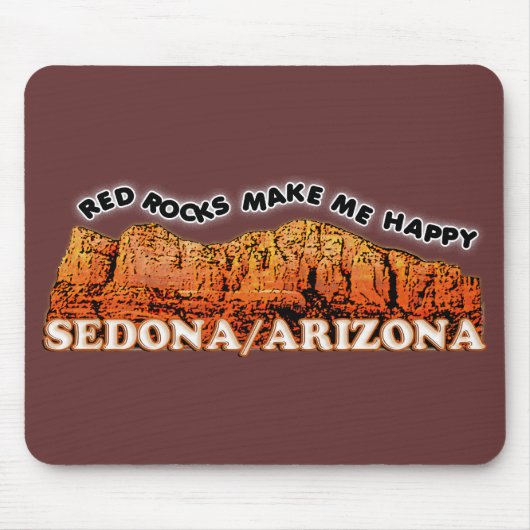 Rode rotsen maken me gelukkig muismat (Voorkant)