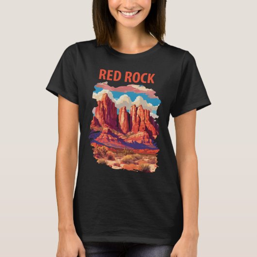 Rode Rotskloof Nevada Woestijn Retro Reizen T-shirt (Voorkant)