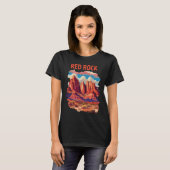 Rode Rotskloof Nevada Woestijn Retro Reizen T-shirt (Voorkant volledig)