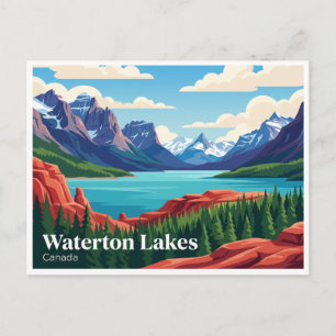 Rode Rotskloof, Waterton Lakes Canada Briefkaart