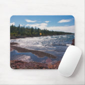 Rode rotskust – Lake Superior, U.P. Muismat (Met muis)