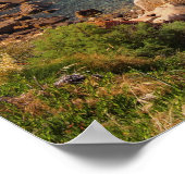 Rode rotskust van het poster Sardinië (Hoek)