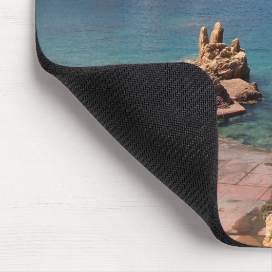 Rode rotskust van Sardinië mousepad Muismat (Hoek)