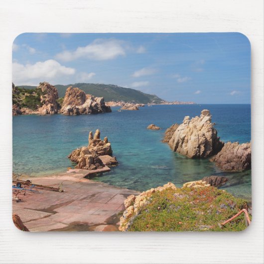 Rode rotskust van Sardinië mousepad Muismat (Voorkant)