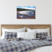 Rode rotskustlijn – Lake Superior, U.P. Canvas Afdruk (Insitu (Slaapkamer))