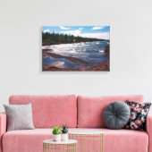 Rode rotskustlijn – Lake Superior, U.P. Canvas Afdruk (Insitu (Woonkamer))