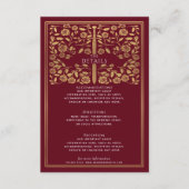 Rode Royal Medieval Sword Wedding Details Informatiekaartje (Voorkant)