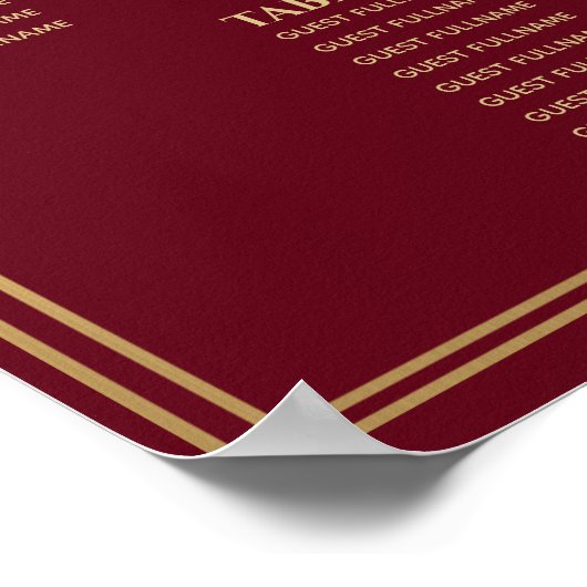 Rode Royal Medieval Sword Wedding Seding Chart Poster (Hoek)