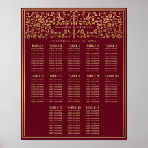 Rode Royal Medieval Sword Wedding Seding Chart