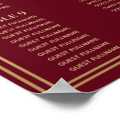 Rode Royal Medieval Sword Wedding Seding Chart Poster (Hoek)