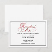 Rode Royal Script Trouwreceptiekaart Kaart (Voorkant / Achterkant)