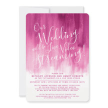 Rode roze abstracte kunst live streaming bruiloft