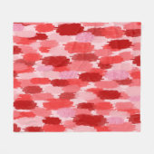 Rode Roze Abstracte Penseelstreken Patroon Fleece Deken (Voorkant (Horizontaal))