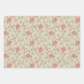  rode roze anjers Mums Floral Inpakpapier Vel (Voorkant 2)