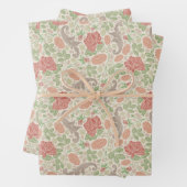  rode roze anjers Mums Floral Inpakpapier Vel (In situ)