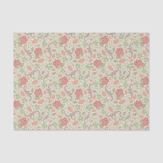 rode roze anjers Mums Floral Tissuepapier (Voorkant)