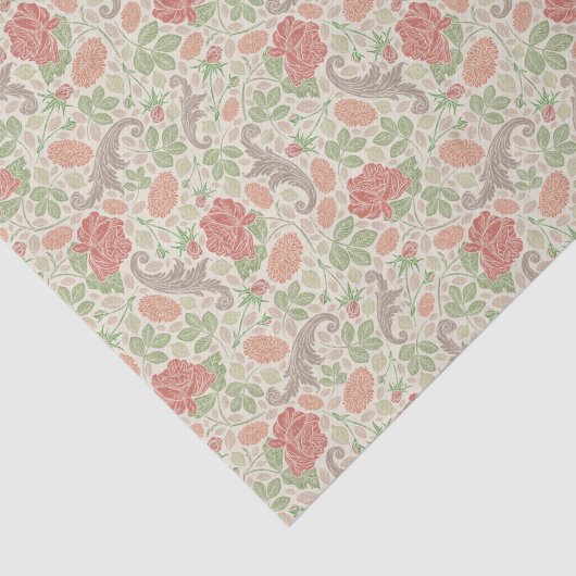 rode roze anjers Mums Floral Tissuepapier (Detail)
