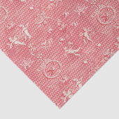 Rode Roze Antiek Cupido Angels en Harten Tissuepapier (Detail)