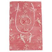 Rode Roze Antieke Cupido Engelen en Harten Medium Cadeauzakje (Voorkant)