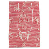 Rode Roze Antieke Cupido Engelen en Harten Medium Cadeauzakje (Achterkant)