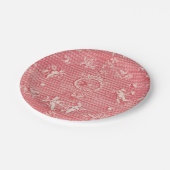 Rode Roze Antieke Cupido Engelen en Harten Papieren Bordje (Gekanteld)