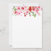 Rode Roze Aquarel Bloem Bruidsdouche Kaart (Achterkant)