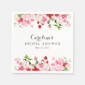 Rode Roze Aquarel Rozen Bruiloft Feest Servet (Voorkant)