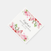 Rode Roze Aquarel Rozen Bruiloft Feest Servet (Hoek)