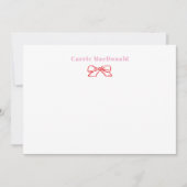 Rode Roze Aquarel Strikken Persoonlijke Briefpapie Notitiekaartje (Voorkant)